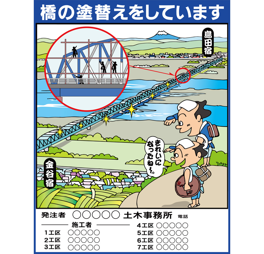 橋梁塗装工事イメージアップ看板（工事PR看板）