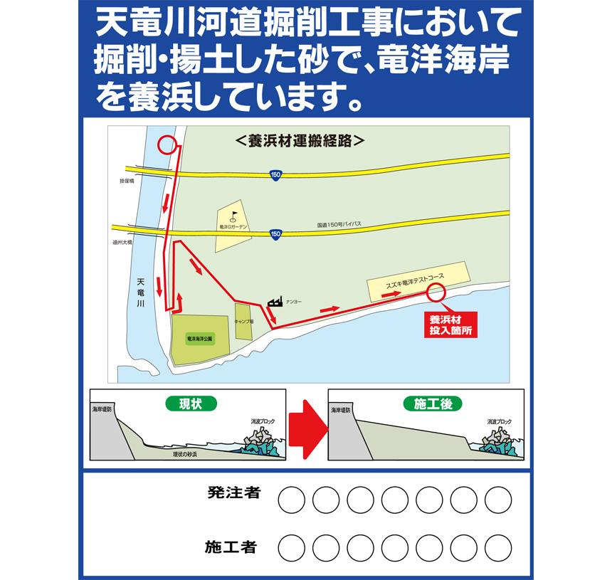 海岸養浜工事イメージアップ看板(工事PR看板)